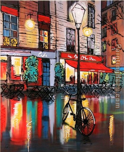 Paris Cafe painting - Paul Kenton Paris Cafe art painting